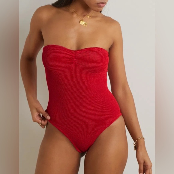 Hunza G Other - Hunza G Strapless Red One-Piece Swim